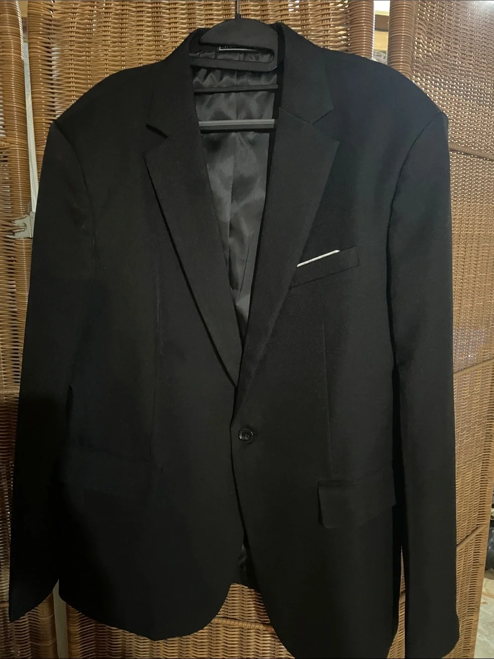 Black suit jacket.
